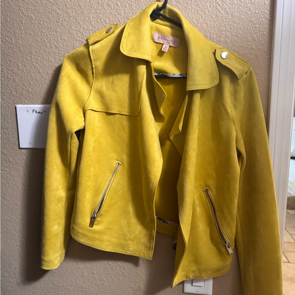 Philosophy Mustard Yellow Leather Jacket